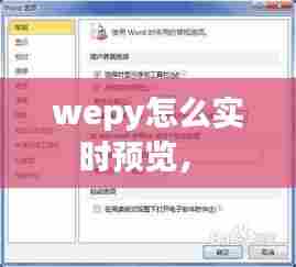 wepy怎么实时预览,