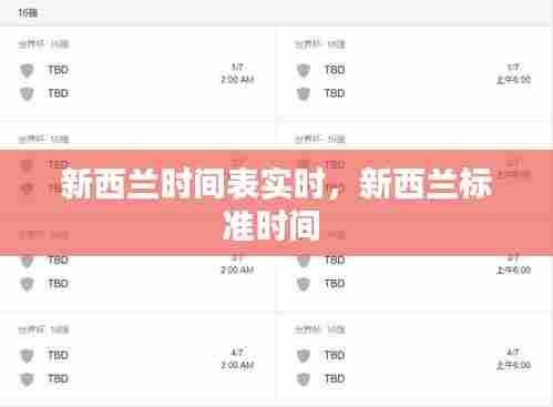 新西兰时间表实时,新西兰标准时间