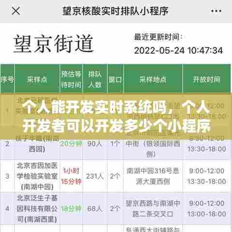 个人能开发实时系统吗,个人开发者可以开发多少个小程序