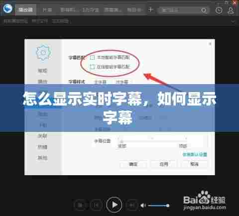 怎么显示实时字幕,如何显示字幕
