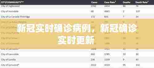 新冠实时确诊病例,新冠确诊实时更新