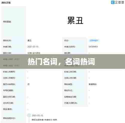 热门名词，名词热词 