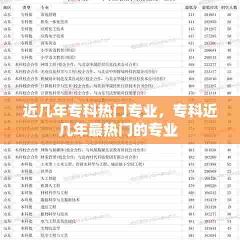 近几年专科热门专业,专科近几年最热门的专业