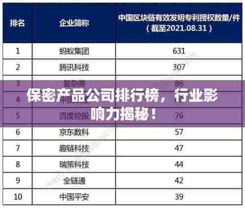 保密产品公司排行榜，行业影响力揭秘！