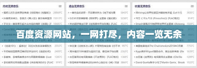 百度资源网站,一网打尽,内容一览无余