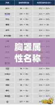 胸罩属性名称大全集,最新更新,全面了解!