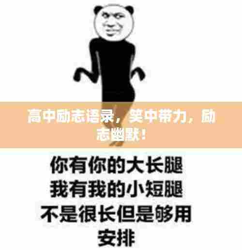 高中励志语录,笑中带力,励志幽默!