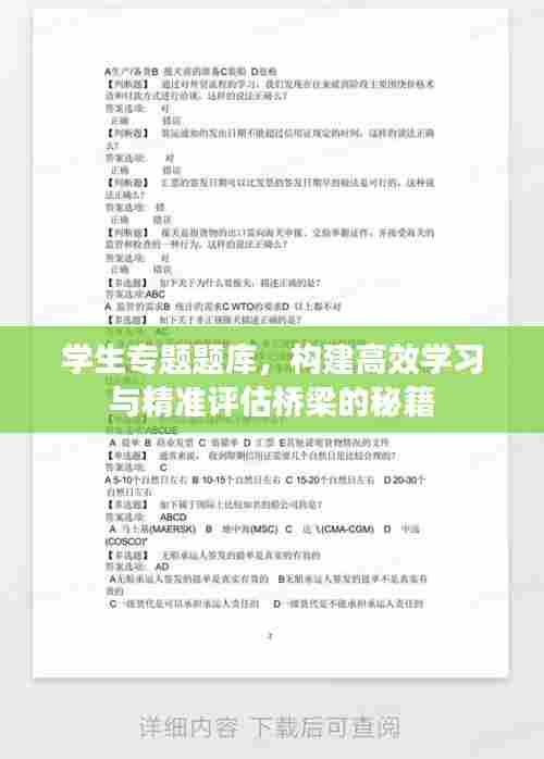 学生专题题库，构建高效学习与精准评估桥梁的秘籍