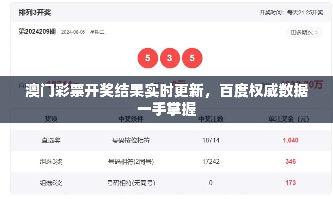 澳门彩票开奖结果实时更新,百度权威数据一手掌握