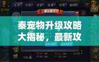 秦宠物升级攻略大揭秘,最新攻略助你轻松升级宠物伴侣!