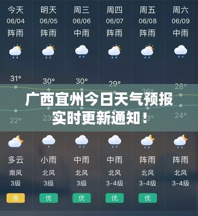 广西宜州今日天气预报实时更新通知！